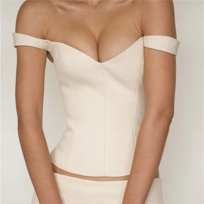 100% Cotton Corset Top Women Breathable Slim Bustier Front Zipper Double Straps Faja Moldeadora Elegant Office Daily Wear Vest
