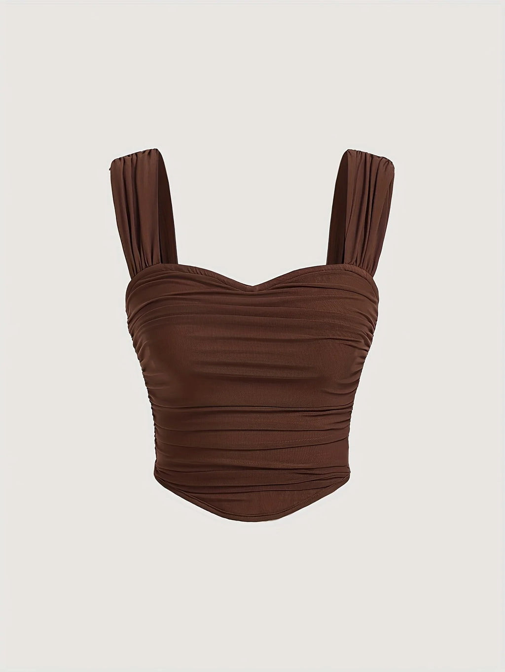 A lady's brown, elegant and noble, backless, sexy solid color halter top