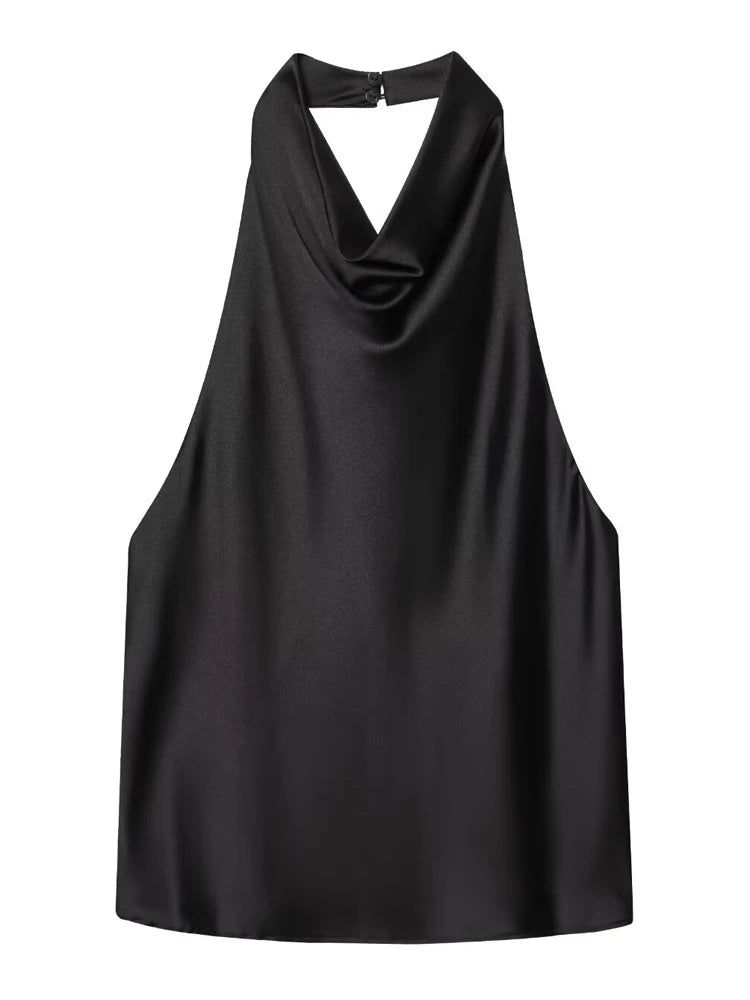 Women Halter Satin Women Tops