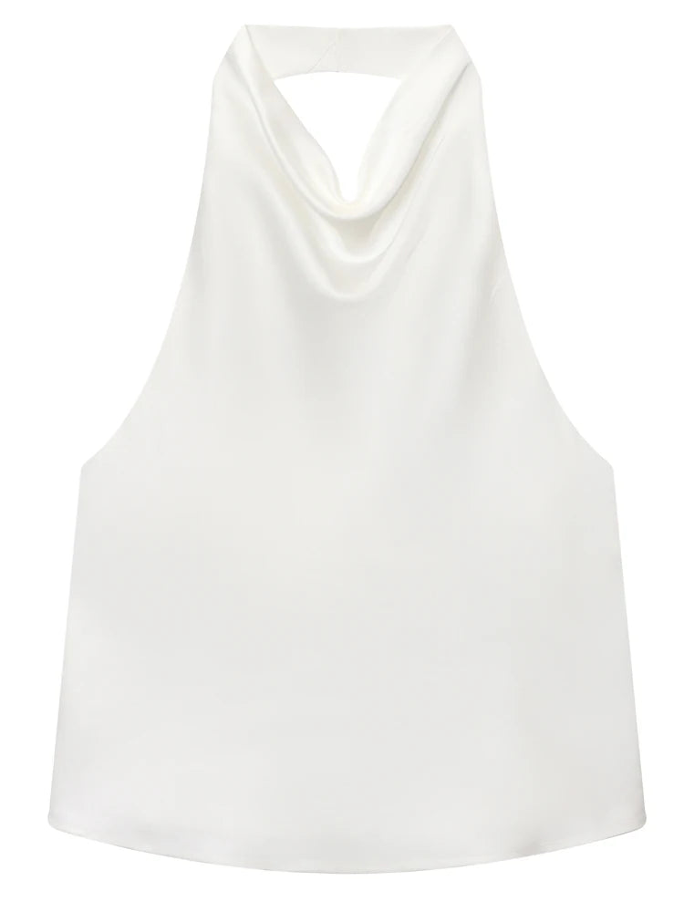 Women Halter Satin Women Tops