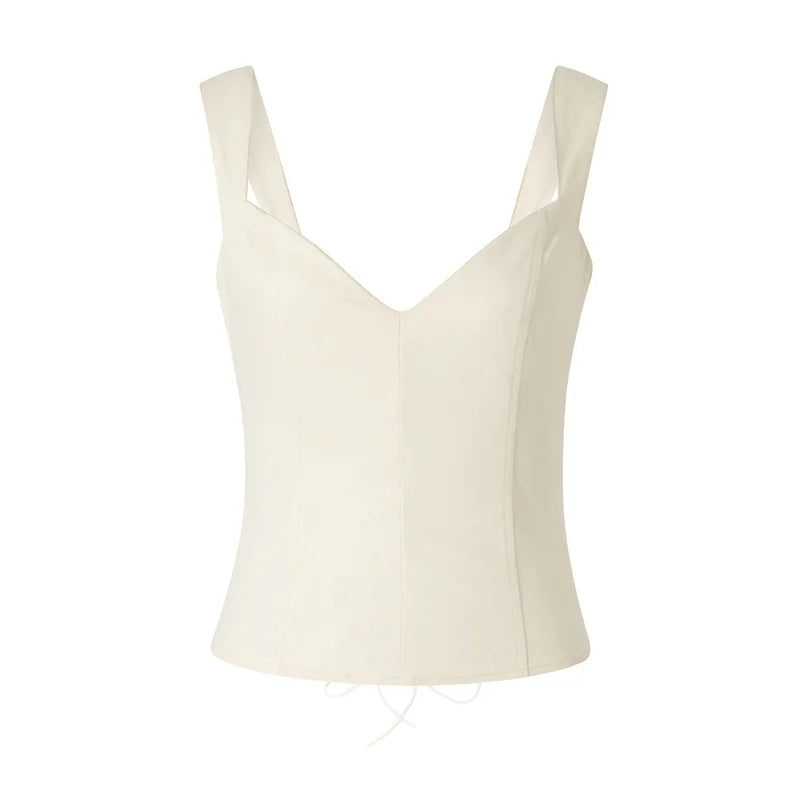 100% Cotton Corset Top Women Breathable Slim Bustier Front Zipper Double Straps Faja Moldeadora Elegant Office Daily Wear Vest