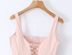 Sweet Pink Front Metal Hook Buttons Mini