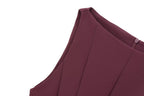 HH Women Summer Sexy Sleeveless Solid Casual Mini Dress Female Vintage Chic High Street Slim Rear Zipper Pleated Dress