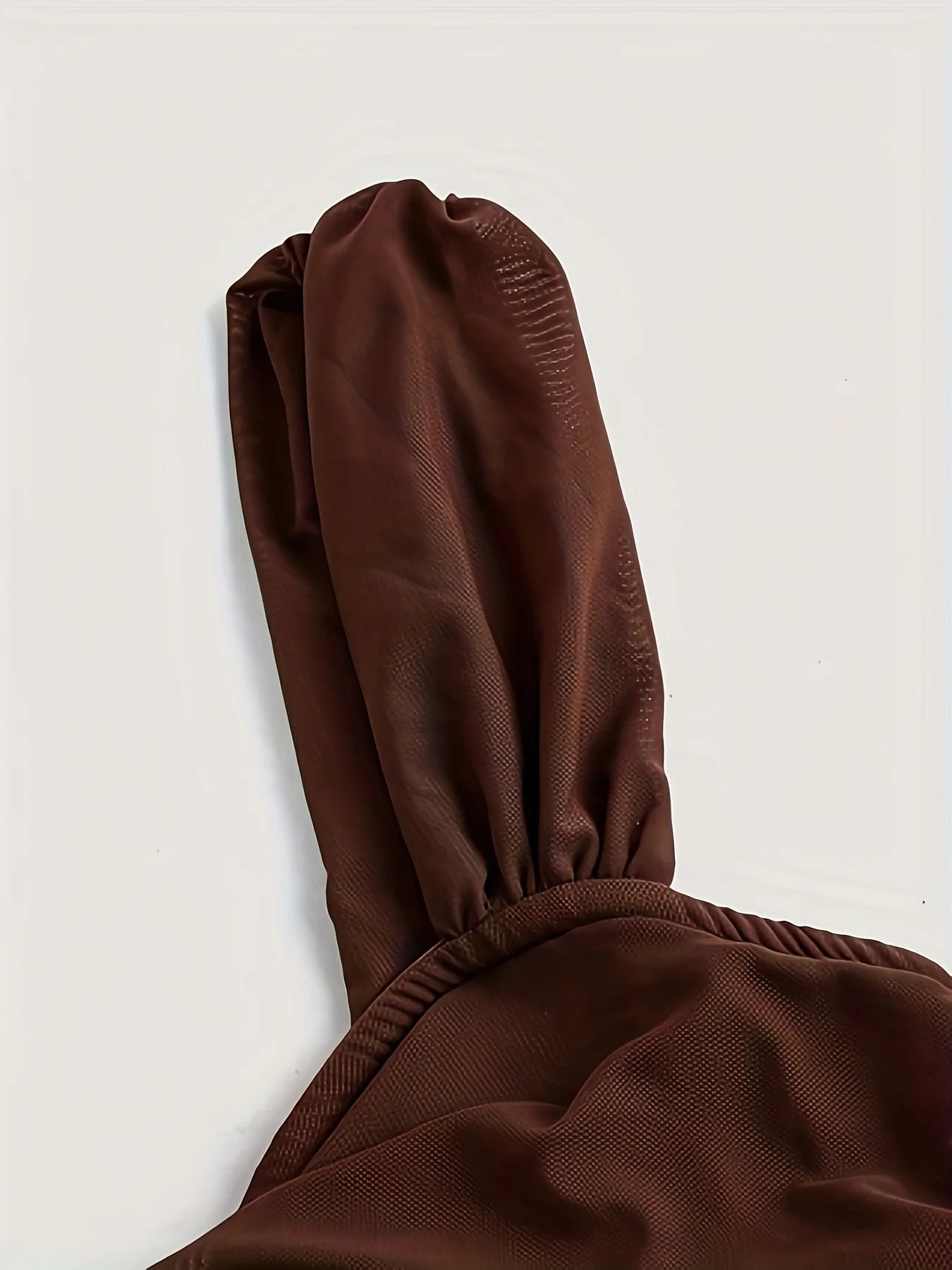 A lady's brown, elegant and noble, backless, sexy solid color halter top