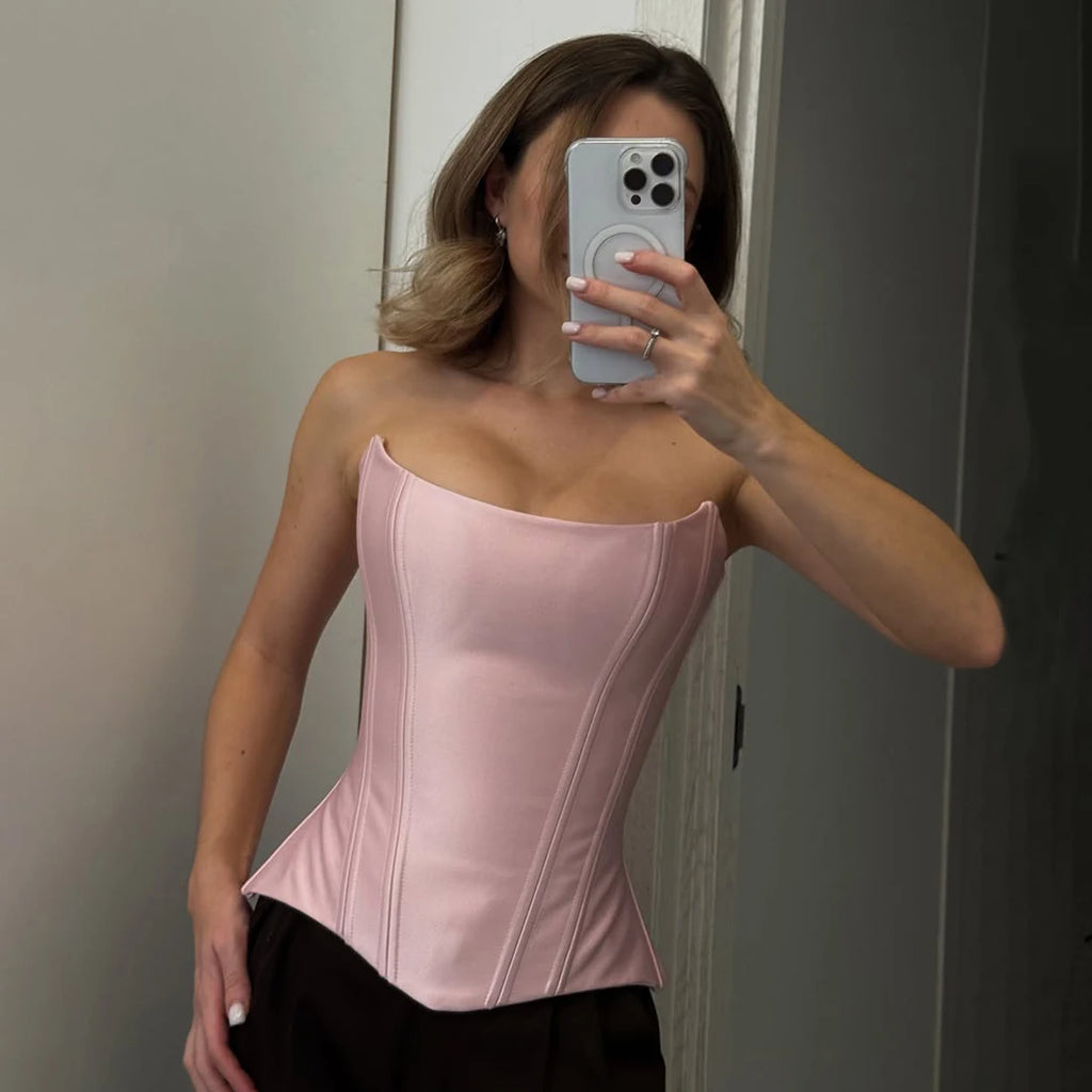 Weird Puss Sweet Cool Spicy Girl Date  Style Slim Fit Tube Top Tank Top Women Fashion Slimming Versatile Top