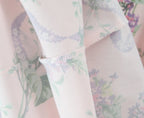 2025 Romantic Pink Floral Print Bow Ruched Bra Chest Sling Dress Women Low Waist Fold Swing Lace Lining Midi Long Dresses Robe