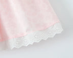 Women Sexy Pink White Jacquard Floral Bow Lacing Up Sling Dress Low Waist Spliced Lace Ball Gown Mini Dresses Party Robe