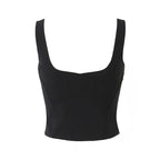 Boho Inspired black Stretchy comfy corset top Adjustable straps Bodycon fit summer Camis tops new sexy women tank tops Y2k tops