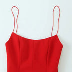 Y2K Slim Fit Crop Top Sleeveless Solid Color Camisole Top Elastic Flared Hem Open Back Top Women Spring Summer Streetwear