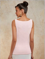 Gold Single-Button Sleeveless Knitted Vest Top Cross-Border Style Elegant Commute Fashion for Women in 2026 Spring Season