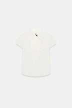 Summer New Women's Casual Style Short Sleeve Zhongshan Collar Polka Dot Slit Top Skin-friendly Breathable Polyester Fiber