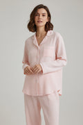 Cotton Lapel Pajama Set for Women Thin Plus Size 3xl Long Sleeved Long Pants Home Wear Clothes Solid Color Conjunto Femenino