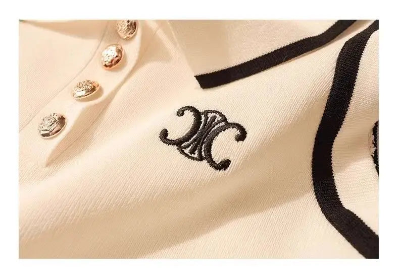 Women Summer Simplicity Office Lady Solid Color Polo Collar Knitting Tank Top Ladies Fashion All-match Trend Sleeveless Tops