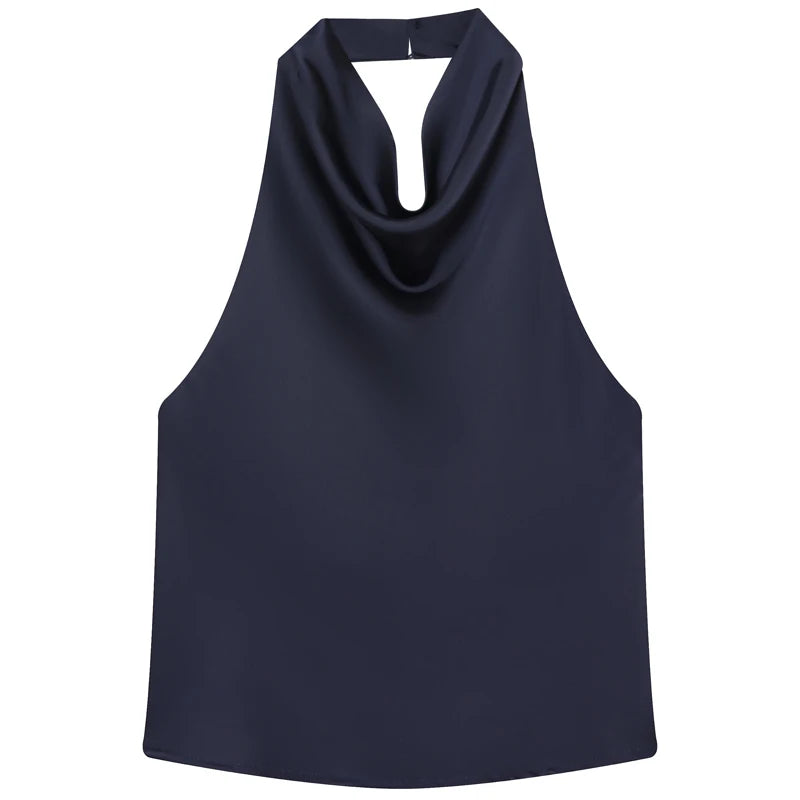 Women Halter Satin Women Tops