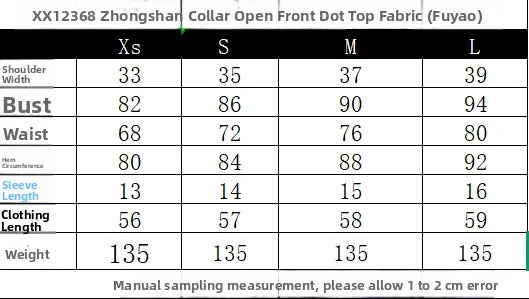 Summer New Women's Casual Style Short Sleeve Zhongshan Collar Polka Dot Slit Top Skin-friendly Breathable Polyester Fiber