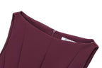 HH Women Summer Sexy Sleeveless Solid Casual Mini Dress Female Vintage Chic High Street Slim Rear Zipper Pleated Dress