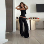 Waist-cinching Backless Back Zipper Bandage Tops Solid Color Adjustable Shoulder Strap Top Slim 2026 Sexy Party Club Outfits