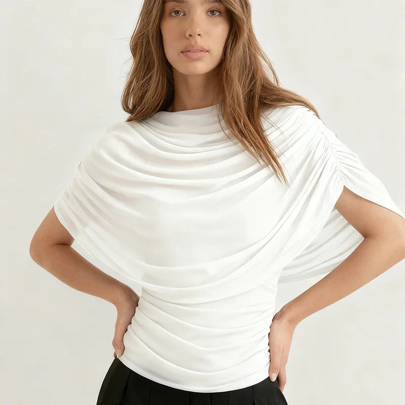 2026 Summer European and American Style Women's New Scarf Collar Draped Sleeveless Slim Top