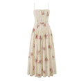 YENKYE Sexy Spaghetti Straps Floral Print Long Dress For Women Summer Boho Vacation Party Dresses Maxi Sundress