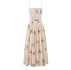 YENKYE Sexy Spaghetti Straps Floral Print Long Dress For Women Summer Boho Vacation Party Dresses Maxi Sundress