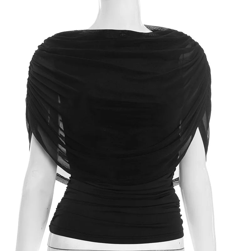 2026 Summer European and American Style Women's New Scarf Collar Draped Sleeveless Slim Top