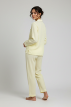Cotton Lapel Pajama Set for Women Thin Plus Size 3xl Long Sleeved Long Pants Home Wear Clothes Solid Color Conjunto Femenino