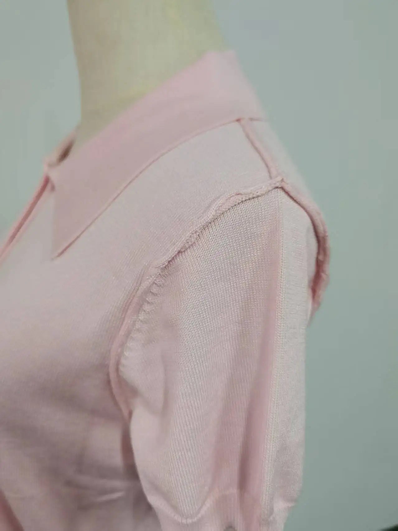 Pink Polo Knitted T-shirt Women Tops Short Sleeve Shirts 2025 New Spring Summer Shirt for Women Clothing