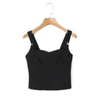 Boho Inspired black Stretchy comfy corset top Adjustable straps Bodycon fit summer Camis tops new sexy women tank tops Y2k tops