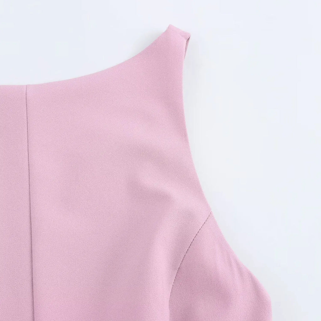 BSAY Top for Women Fashion Autumn Winter New Backless Bow Side Zip Blouse Street Clothing Vest Tank Chic Ladies Crop Tops Mujer