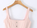 Sweet Pink Front Metal Hook Buttons Mini