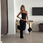 Waist-cinching Backless Back Zipper Bandage Tops Solid Color Adjustable Shoulder Strap Top Slim 2026 Sexy Party Club Outfits
