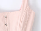 Sweet Pink Front Metal Hook Buttons Mini