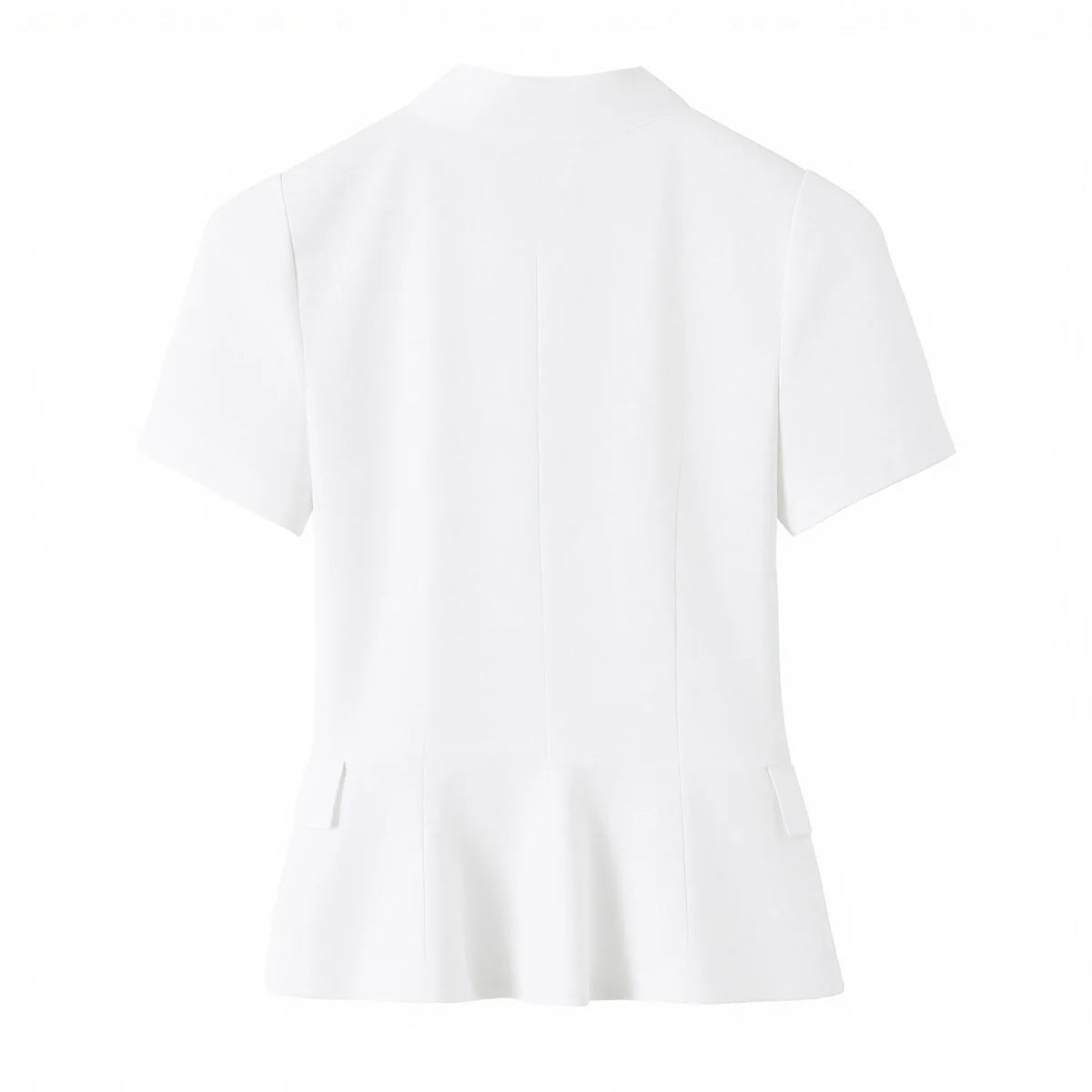 TFMLN Women's Striped Shirt Chic Short Sleeve High Street Commuting Style Slim Fit Fashion Ladies Short Sleeve Tops Summer New