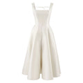ReddaChic Backless Bow Long Women Dress Elegant Simple Square Neck Ruffle Tank Party Gown Wedding Guest Cutecore Summer Clothes