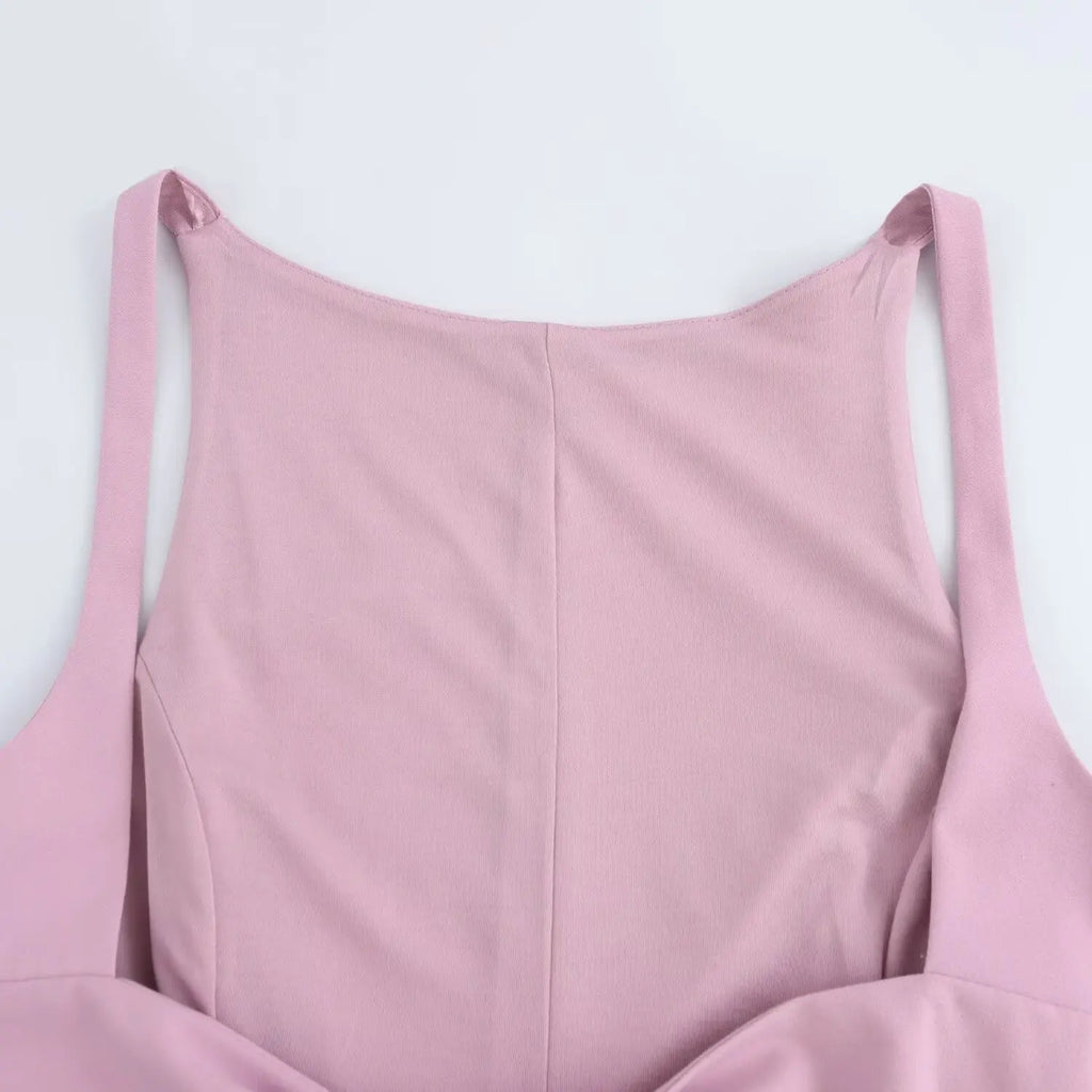 BSAY Top for Women Fashion Autumn Winter New Backless Bow Side Zip Blouse Street Clothing Vest Tank Chic Ladies Crop Tops Mujer