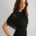 2026 Summer European and American Style Women's New Scarf Collar Draped Sleeveless Slim Top