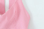 Chu Sau beauty Women New Fashion Sweet Bow Chic Sleeveless Small Tops Vintage Halter V-Neck Sexy Backless Tank Top