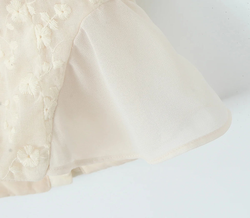 2024 Apricot Spliced Lace Bow Ruched Chest Embroidery Sexy Corset Women Summer Tank Tops Pleated Slim Through Buttons Crop Top