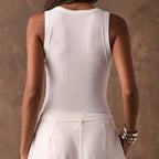 High Quality Y2K Crop Top Diamond Inlaid Cotton Sleeveless Vest Knitted Elegant Camisoles Girl