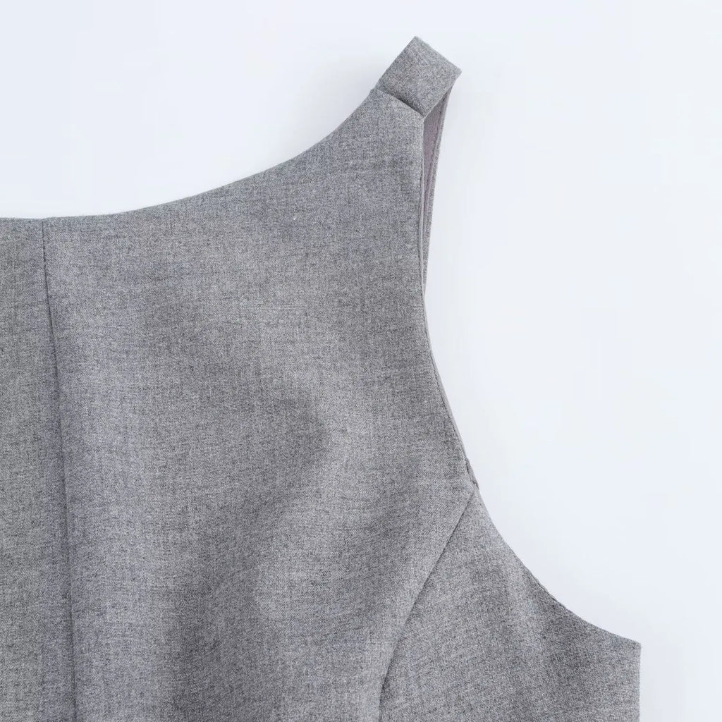 BSAY Top for Women Fashion Autumn Winter New Backless Bow Side Zip Blouse Street Clothing Vest Tank Chic Ladies Crop Tops Mujer
