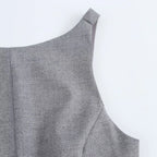 BSAY Top for Women Fashion Autumn Winter New Backless Bow Side Zip Blouse Street Clothing Vest Tank Chic Ladies Crop Tops Mujer