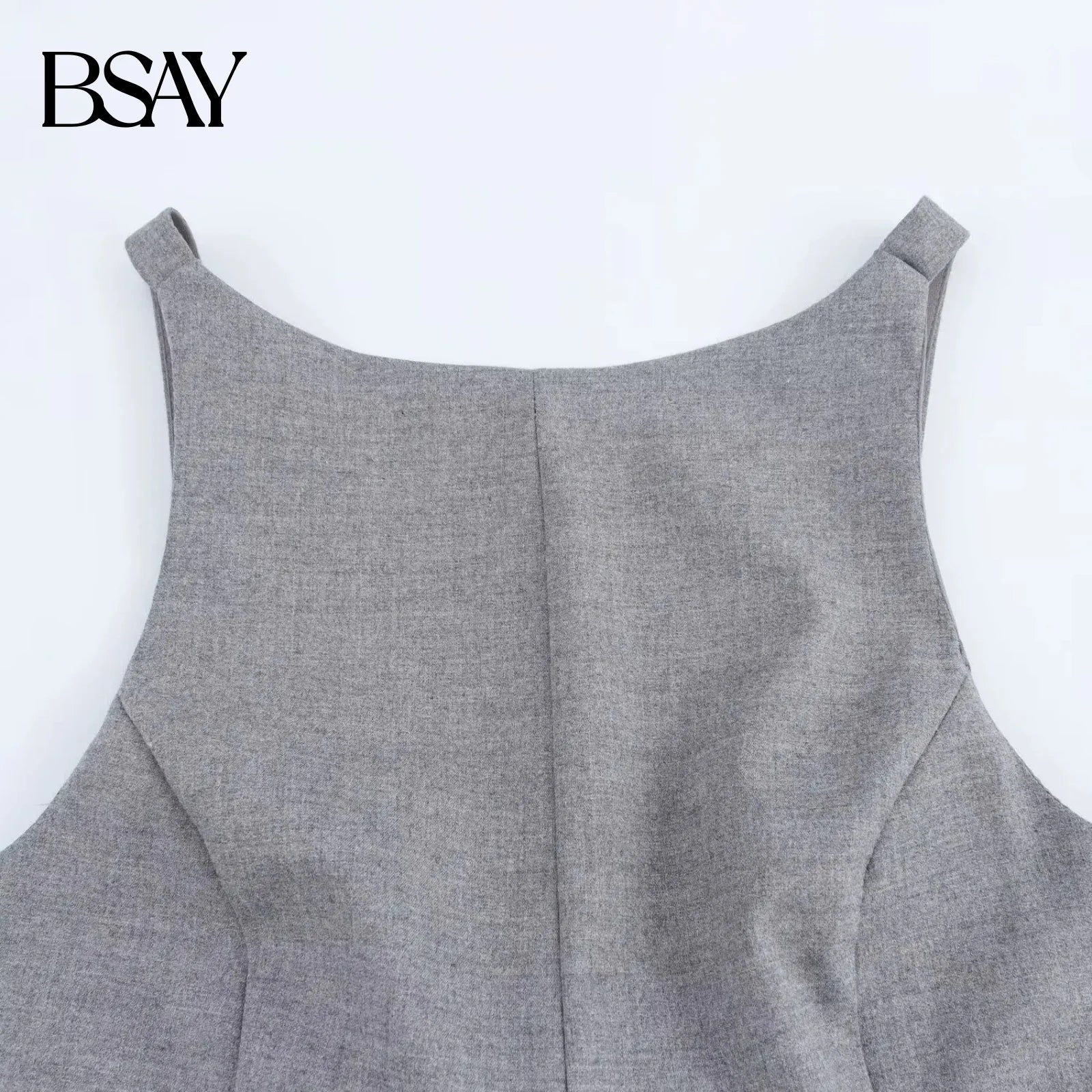 BSAY Top for Women Fashion Autumn Winter New Backless Bow Side Zip Blouse Street Clothing Vest Tank Chic Ladies Crop Tops Mujer