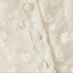 2024 Apricot Spliced Lace Bow Ruched Chest Embroidery Sexy Corset Women Summer Tank Tops Pleated Slim Through Buttons Crop Top