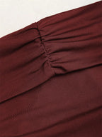 Women's Sexy Off-Shoulder Pleating Metal Buckle Decor Crop Top Casual Slim Fit Strapless Solid Color Top Summer 2026