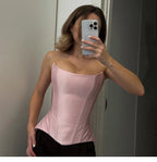 Weird Puss Sweet Cool Spicy Girl Date  Style Slim Fit Tube Top Tank Top Women Fashion Slimming Versatile Top