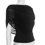 2026 Summer European and American Style Women's New Scarf Collar Draped Sleeveless Slim Top