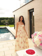 YENKYE Sexy Spaghetti Straps Floral Print Long Dress For Women Summer Boho Vacation Party Dresses Maxi Sundress