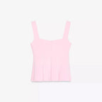 Sweet Style Women's Elastic Vest Strap Top New Summer 2025 Short Skirt Style Hem Single Button Fastening Regular Thickness