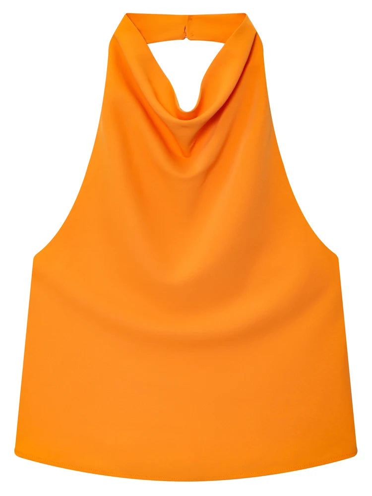 Women Halter Satin Women Tops