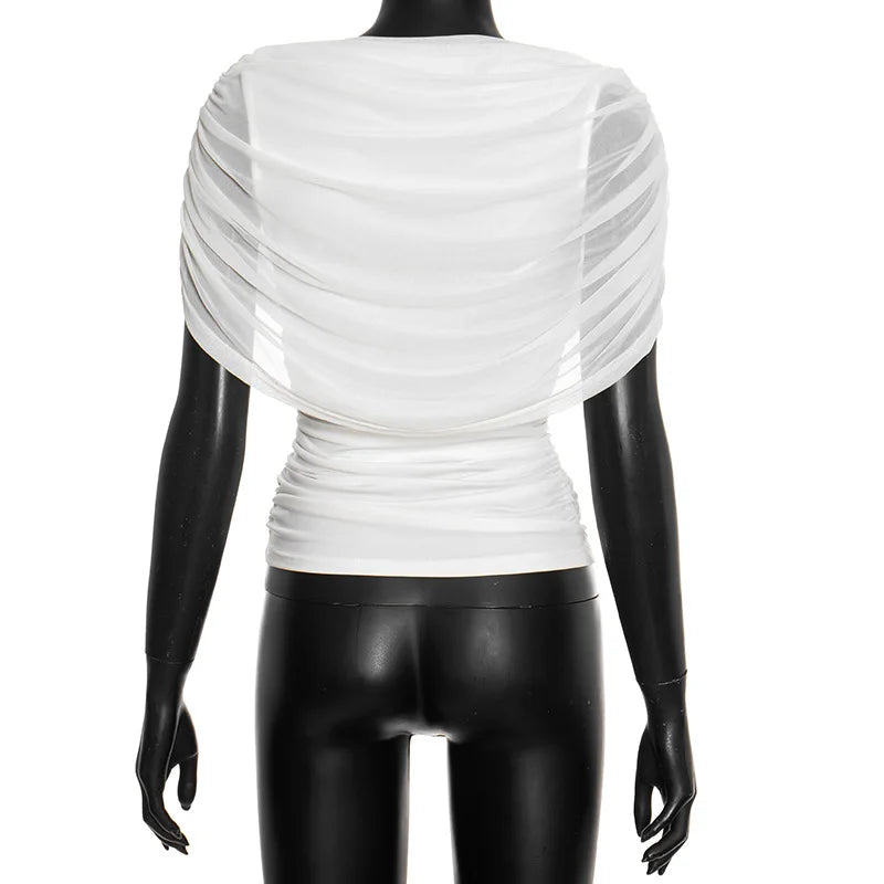 2026 Summer European and American Style Women's New Scarf Collar Draped Sleeveless Slim Top